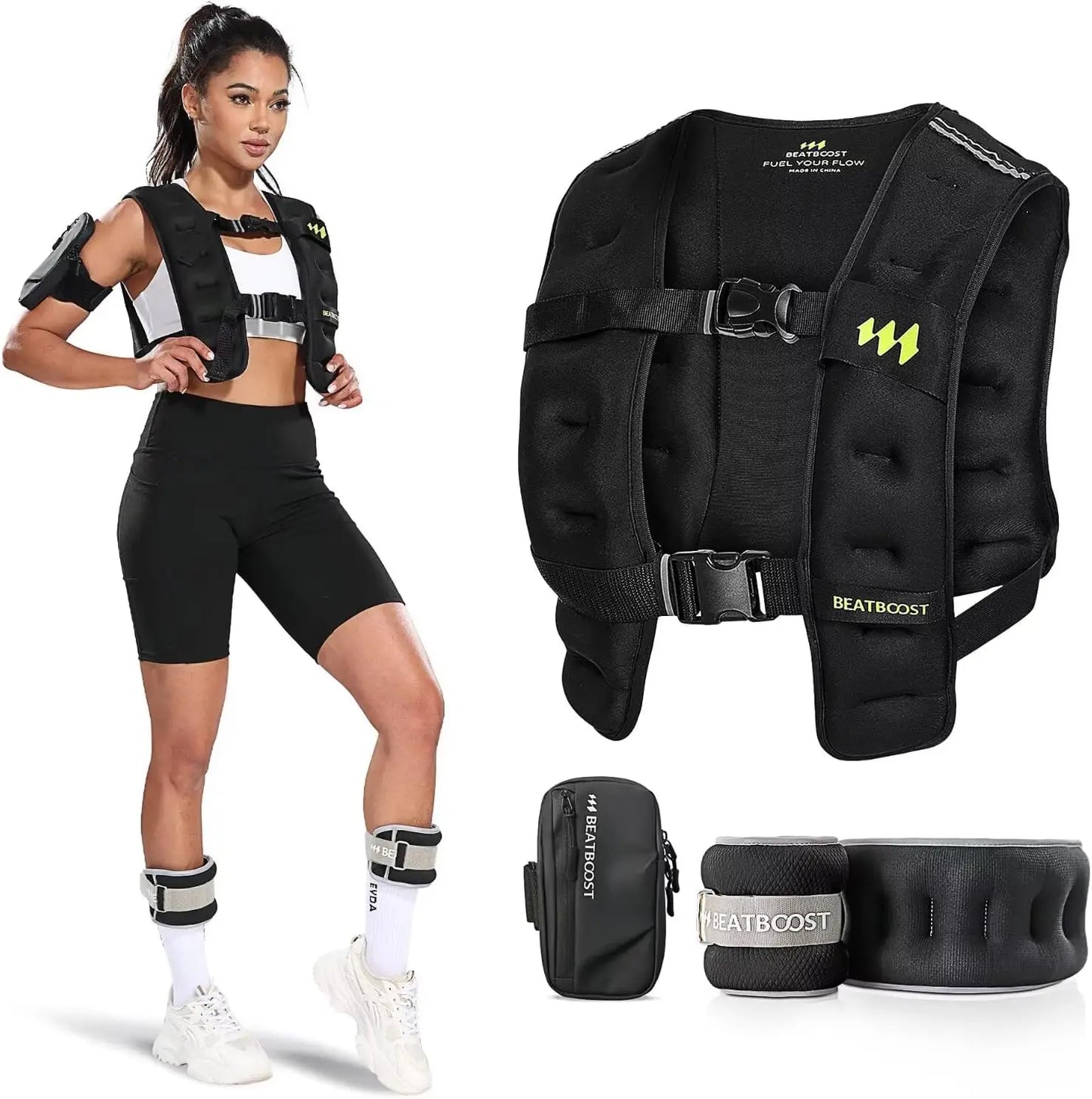 Weighted Vest for Women Men 10lb/15lb/20lb/25lb/30lb/35lb/40lb Weight Vest with Ironsand for Strength Training Running Walking W