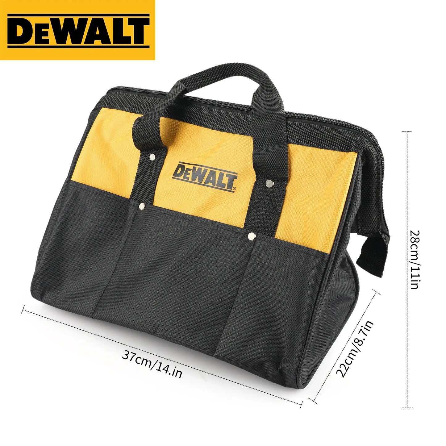 DEWALT multifunctional tool kit, electric wrench, screwdriver, metal hardware accessories, durable storage tool, handbag