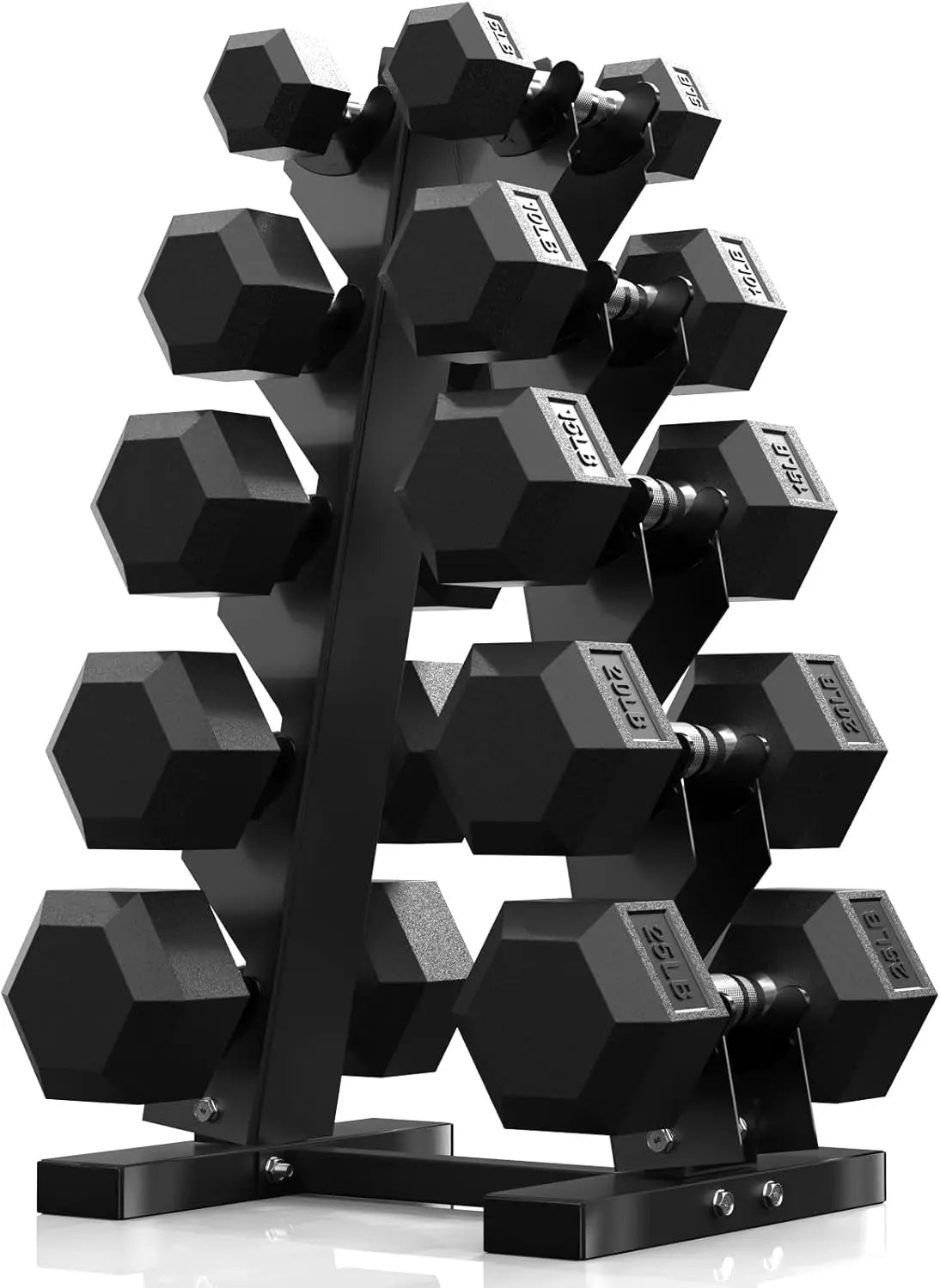 Hex Dumbbell Sets with Storage Rack, 60-550lb Rubber Coated Weight Set for Strength Training
