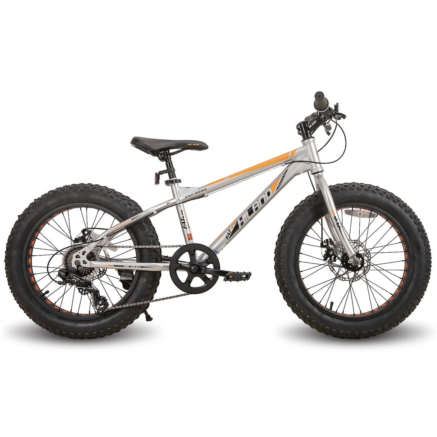Hiland 20 Inch Kids' Bicycles Fat Tire Mountain Bike for Age 5 + Years, Shimano 7-Speed, Dual-Disc Brake,Kids BeachBicycle