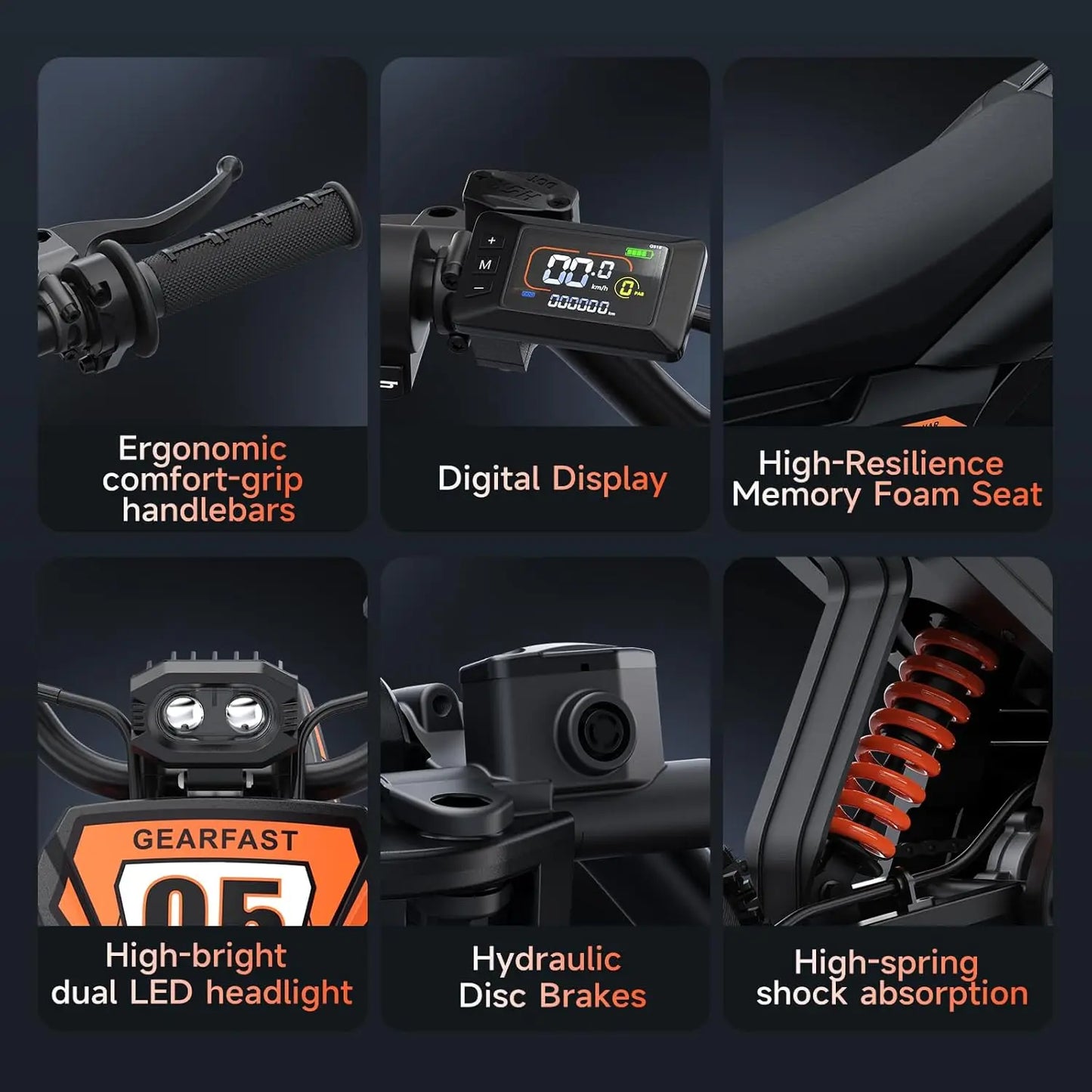 Electric Dirt Bike for Adults, 3000W Peak Motor, Max 34 MPH and 48V 21Ah Removable Battery, Dual Hydraulic Brakes,, Customized