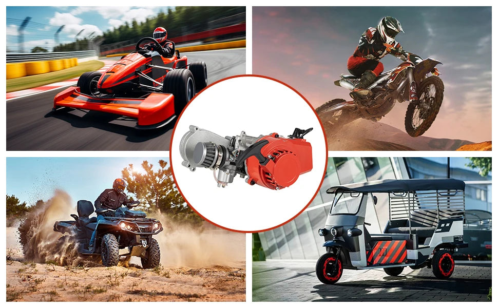 49cc 50cc 2 Stroke Racing Gasoline Engine Single Cylinder Pull Start Motor for Dirt Bike Pocket Bike ATV Scooters Engine Kits