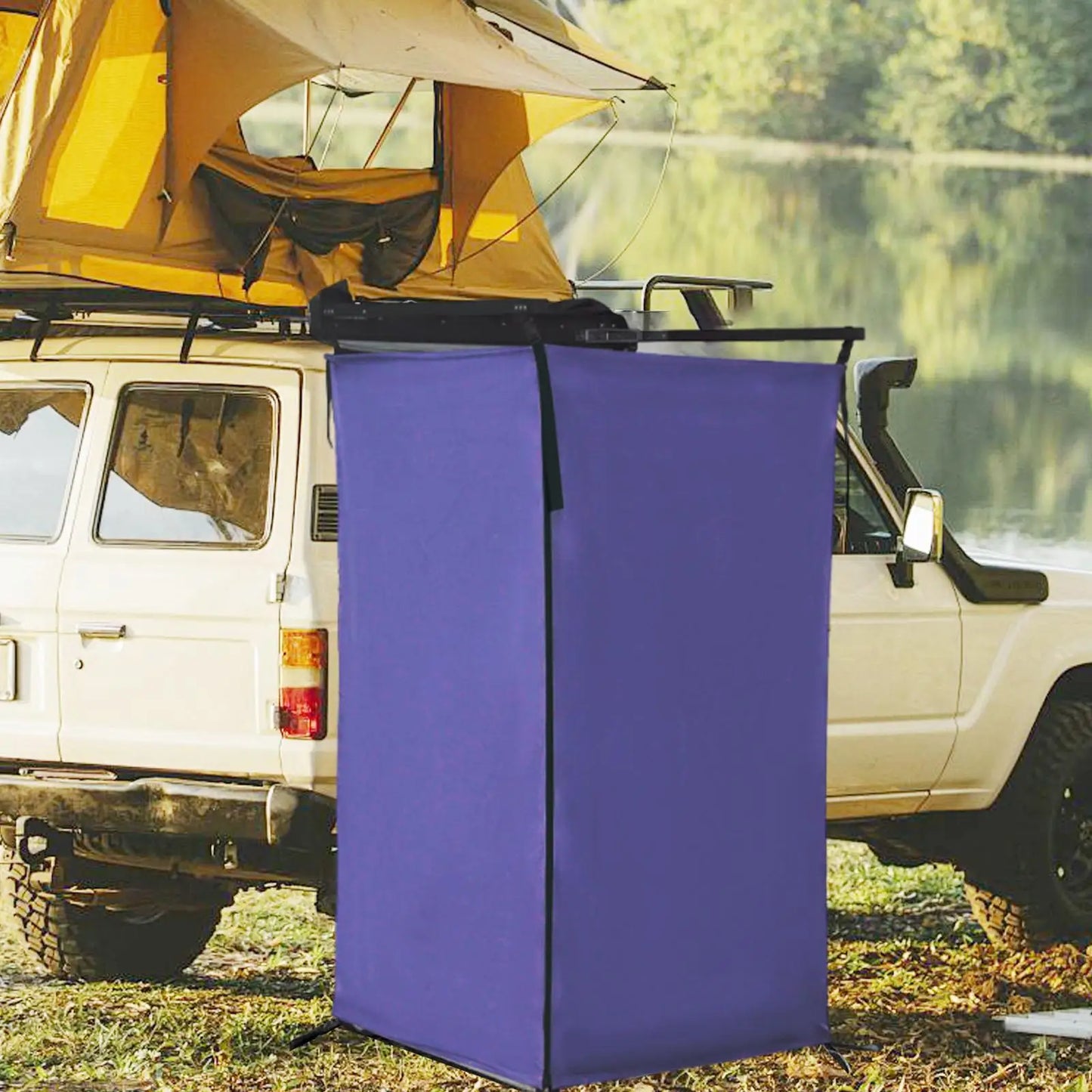 Car Side Shower Tent Waterproof Privacy Shower Tent RV Tailgate Van Toilet Changing Room Shelter for Outdoor Camping HikingBeach