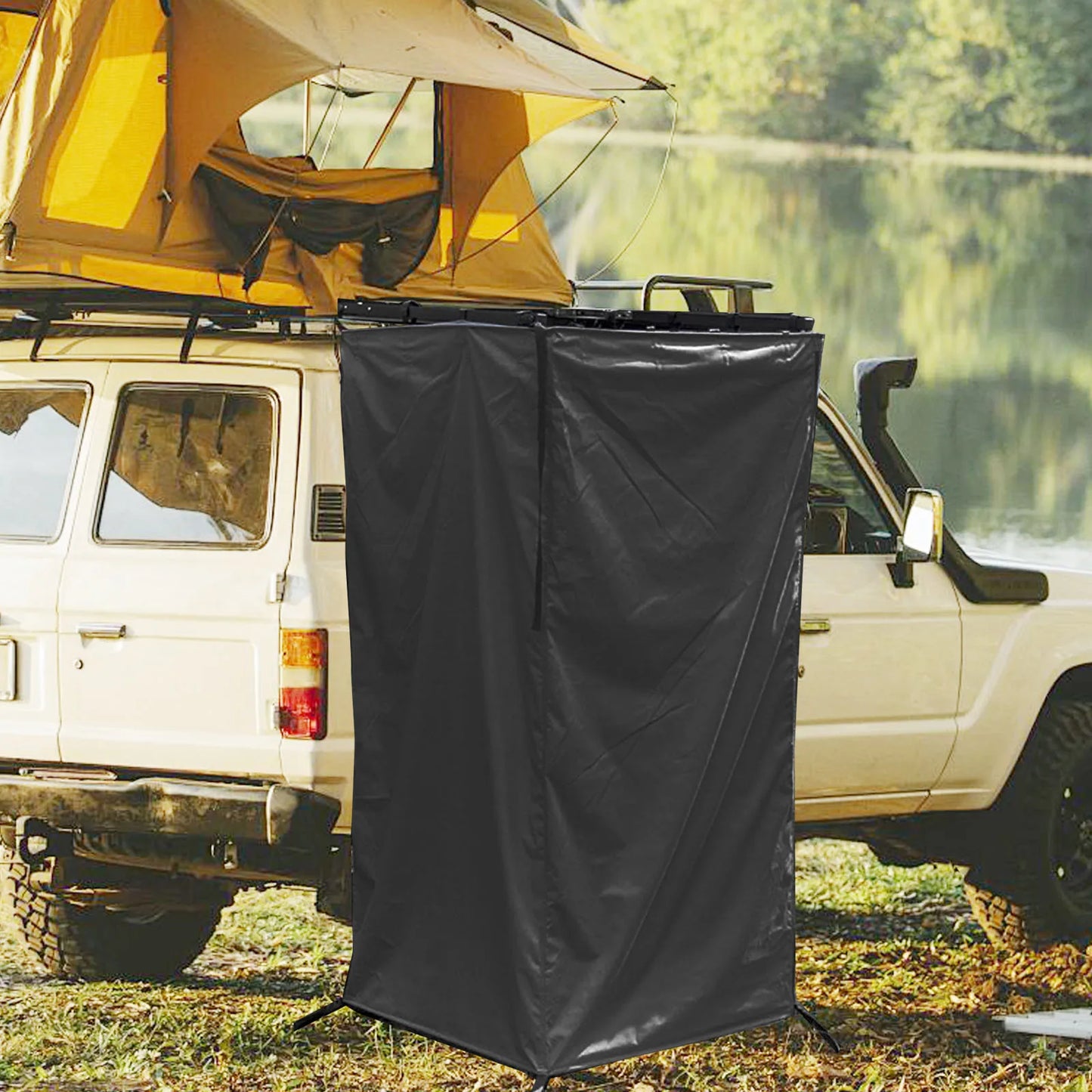 Car Side Shower Tent Waterproof Privacy Shower Tent RV Tailgate Van Toilet Changing Room Shelter for Outdoor Camping HikingBeach