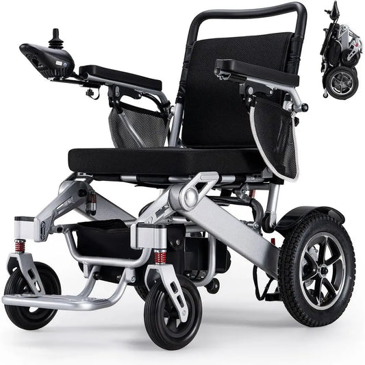 Extended Range Electric Wheelchair for Seniors, 500W Dual Motors, Compact & All-Terrain, Smart Folding, Large Size, Customized