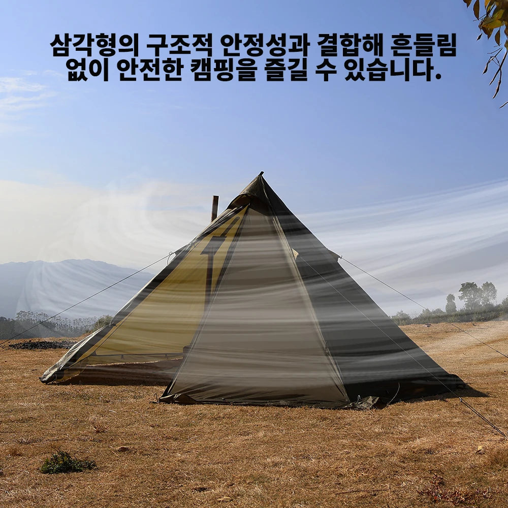 4 Season Camping Hot Tent with Stove Jack Waterproof Tipi Teepee Tent for 2 3 4 Person Winter Fishing Hiking Survival Bushcraft