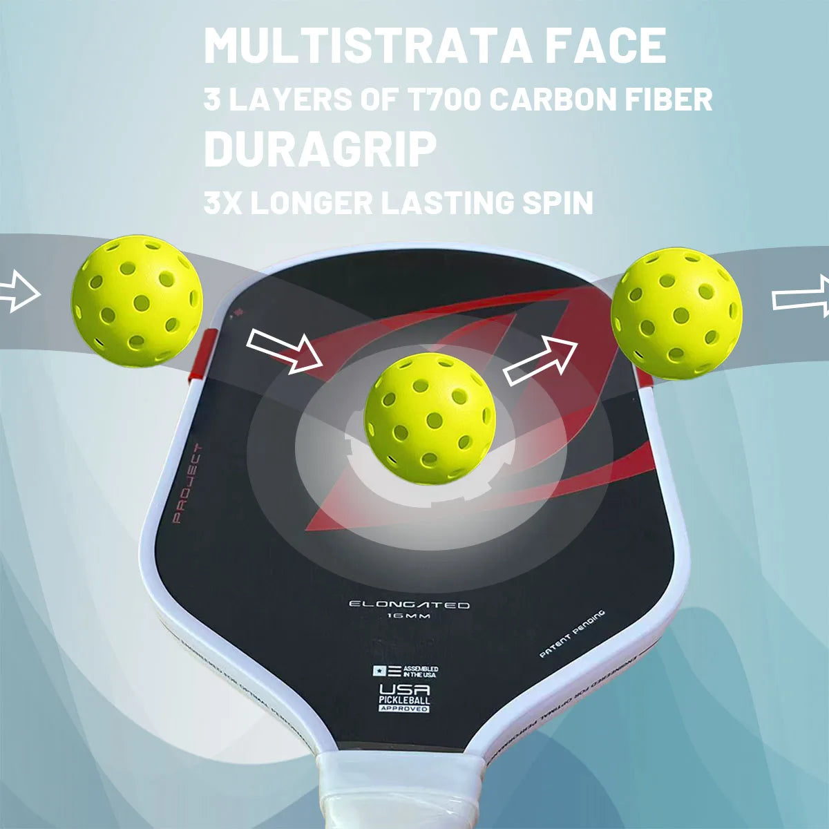 Boom/Project/-Level Quality Pickleball Paddle | True-to-Original Foam Core|Multi-Strata Face|Power&Control