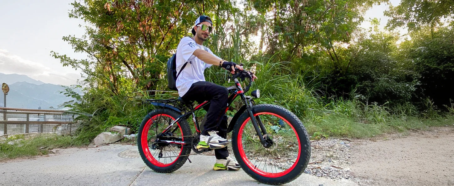 EOEOTWO 1500W Electric Bike 48V 15Ah Battery 26" 4.0 Fat Tire Ebike 34MPH High Speed Mountain Bicycle Off-Road Snow Bike for Adults