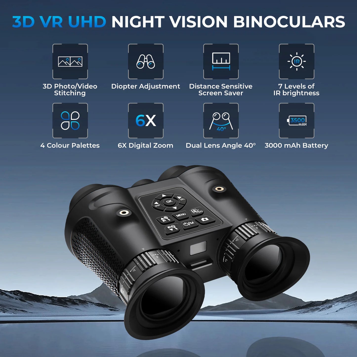 Night Vision Goggles 4K UHD Night Vision Binoculars 3D VR Infrared Vision Tactical Helmet Mounted Night Vision Binoculars