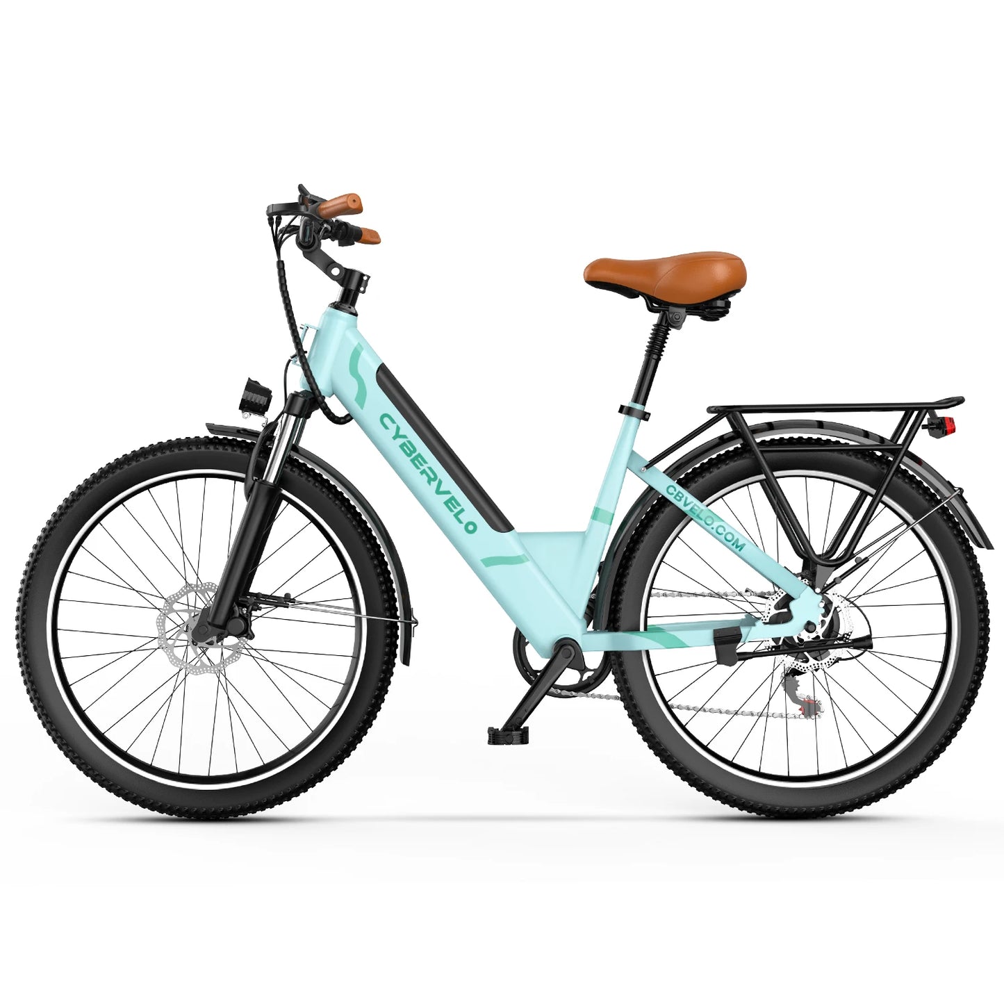 1000W Peak 26" Step-Thru Electric Bike, 48V Detachable Battery, 7-Speed Adult Urban Commuter Ebike EK2