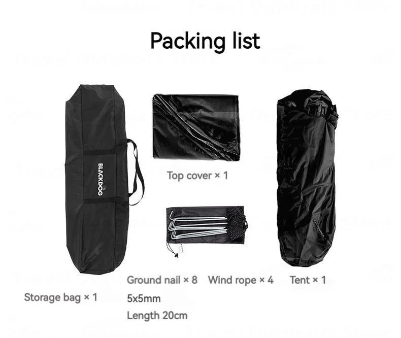 Naturehike BLACKDOG Camping One-touch Tent 3 ~ 4 People for Outdoor Travel Picnic Beach 150D Oxford Vinyl Tent Waterproof 2000mm