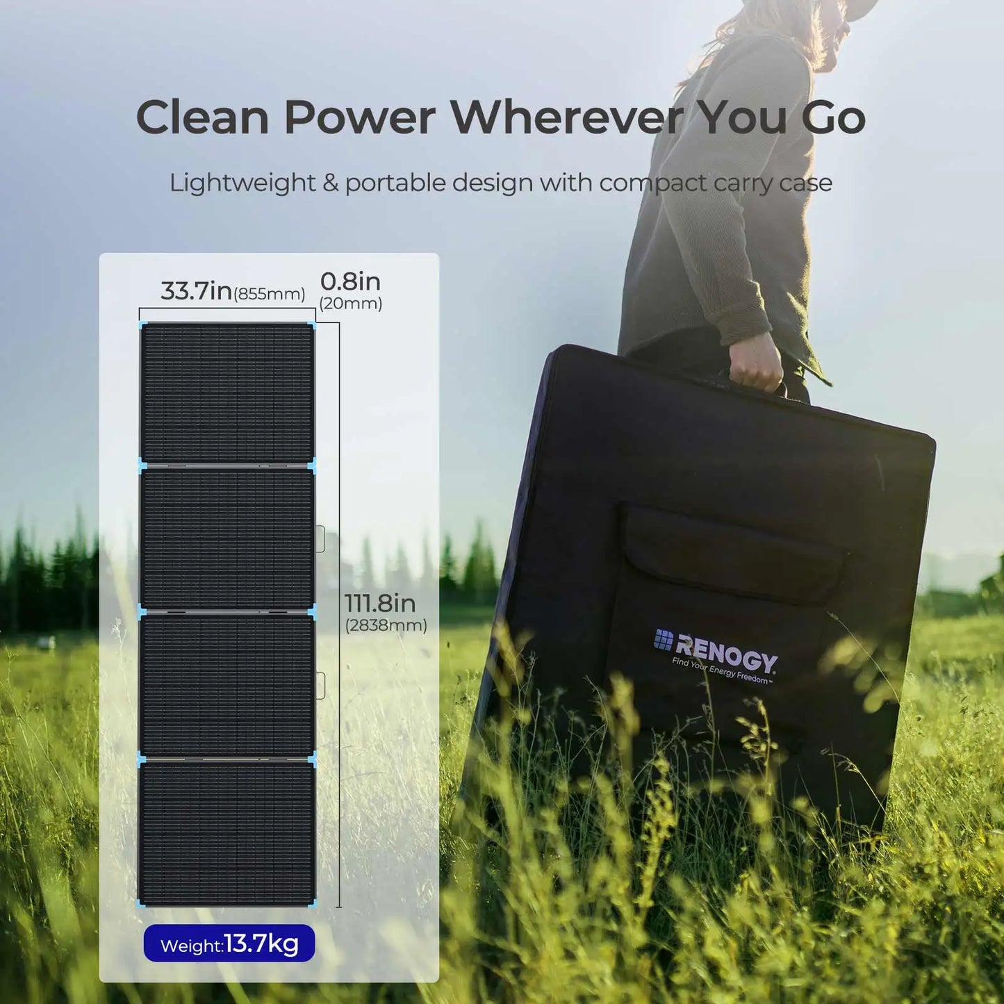 Renogy Portable Solar Suitcase Foldable Panel Kickstands RV