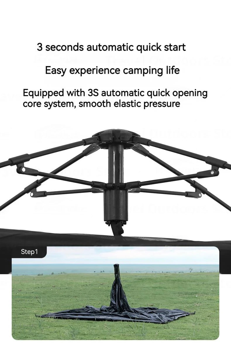 Naturehike BLACKDOG Camping One-touch Tent 3 ~ 4 People for Outdoor Travel Picnic Beach 150D Oxford Vinyl Tent Waterproof 2000mm