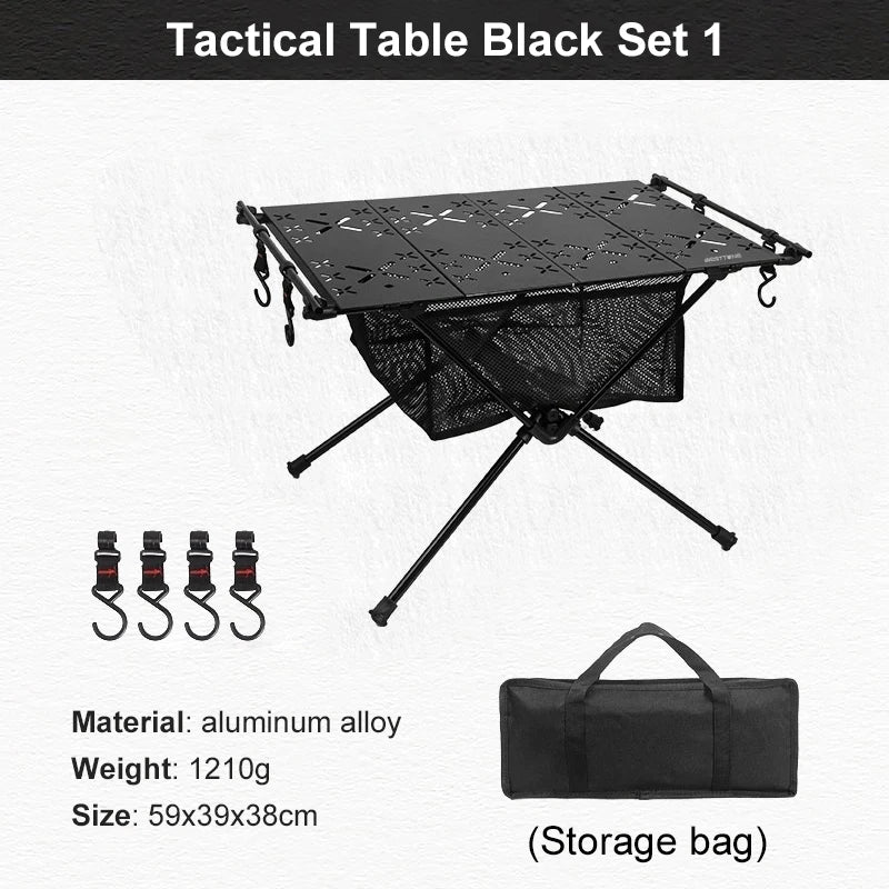West Tune Folding Camping Table Aluminum Storage Mesh Bag
