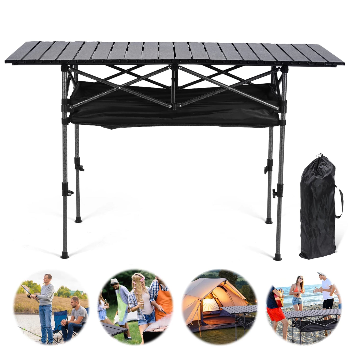 Shunmaii Folding Table Adjustable Portable Picnic Desk