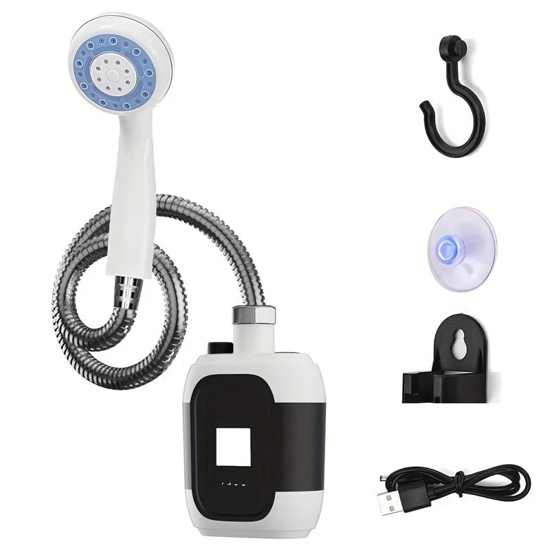 1 PCS Rechargeable Outdoor Camp Shower Pump With LED Light 2200mAh Battery Portable Shower For Hiking Outside Activities