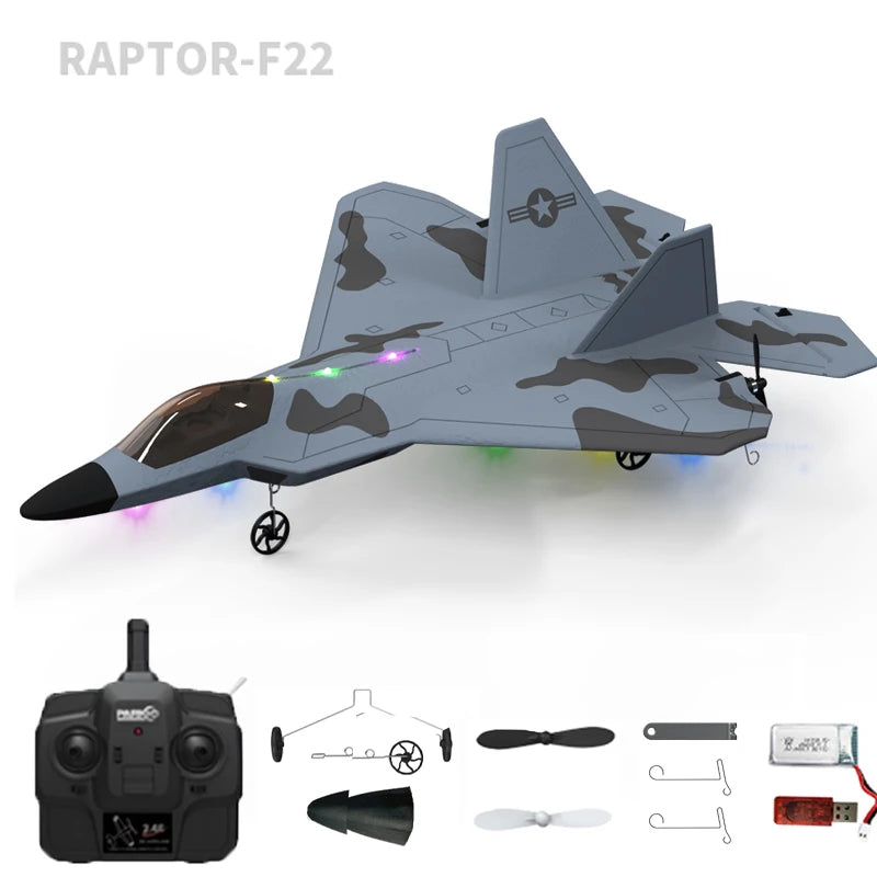 2024 New F22S 2.4G 4CH 3D6G RC Airplane Raptor F22 Warplane WLtoys A180 Upgrade Version LED Light With Gyroscope Out Door Toys