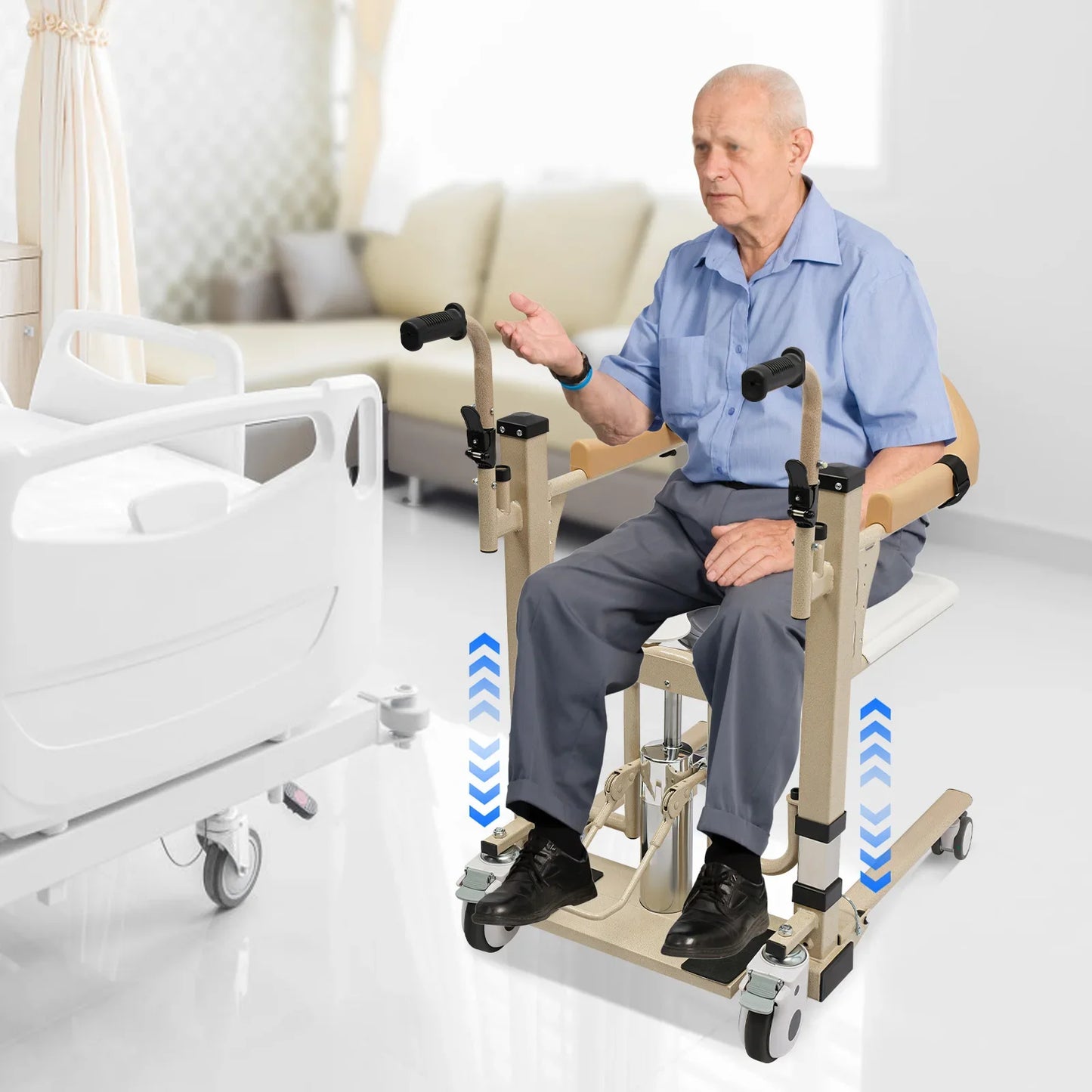 Hydraulic Patient Lifting Chair 180 Degree Transfer
