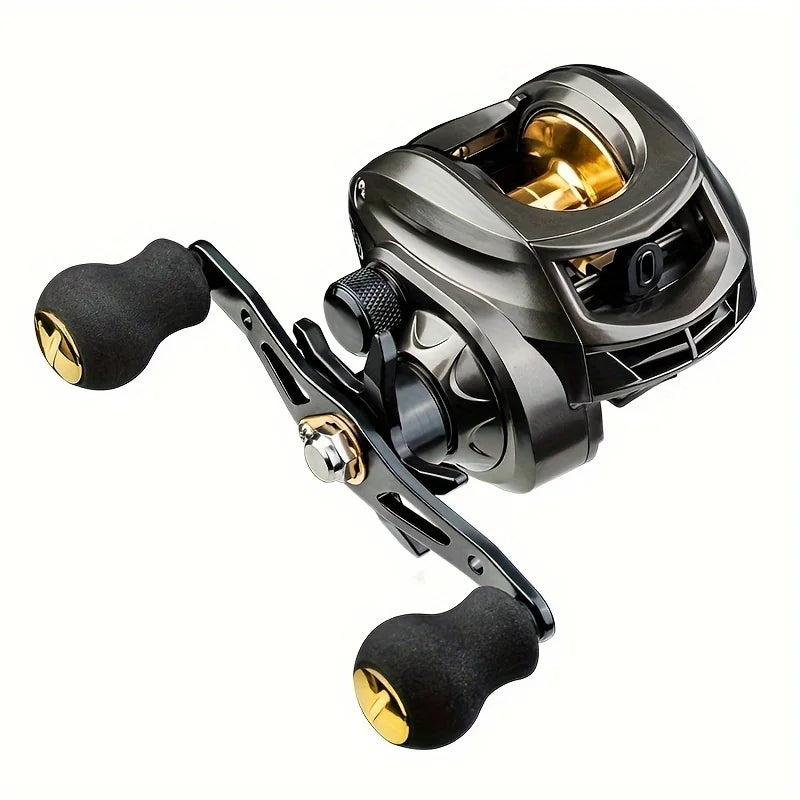 Integrated Ak Water Drop Wheel, Durable Stainless Steel Left and Right Hand, Interchangeable Enhanced Type 7:2:1 Speed up to Resistance 8kg - Perfect for Salty, Water and Freshwater Fishing