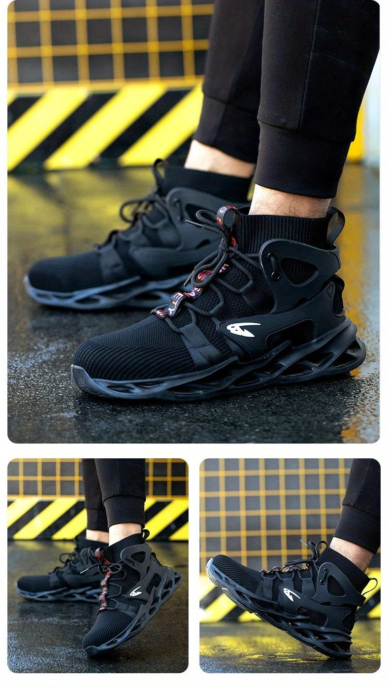 Fashionable breathable anti-smash and anti-puncture safety shoes