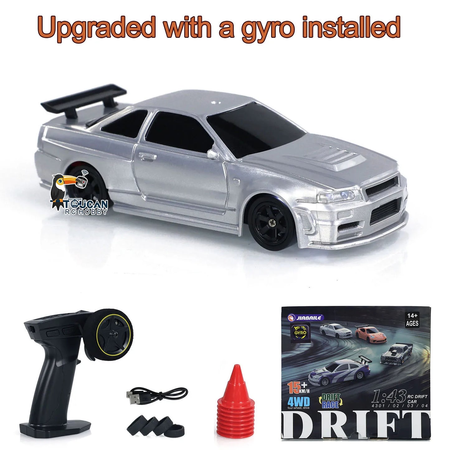 US Stock RC Drift Car 1/43 RTR Race 4WD Gyro Four-wheel Drive Radio Control High Speed Model 2.4G Racing Drifting Cars Toy Model