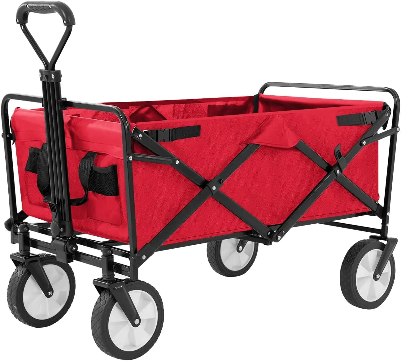 39" Collapsible Wagon Folding Foldable Garden Cart with Large Capacity 330 LBS Capacity Portable Utility Wagon Cart Heavy Duty f