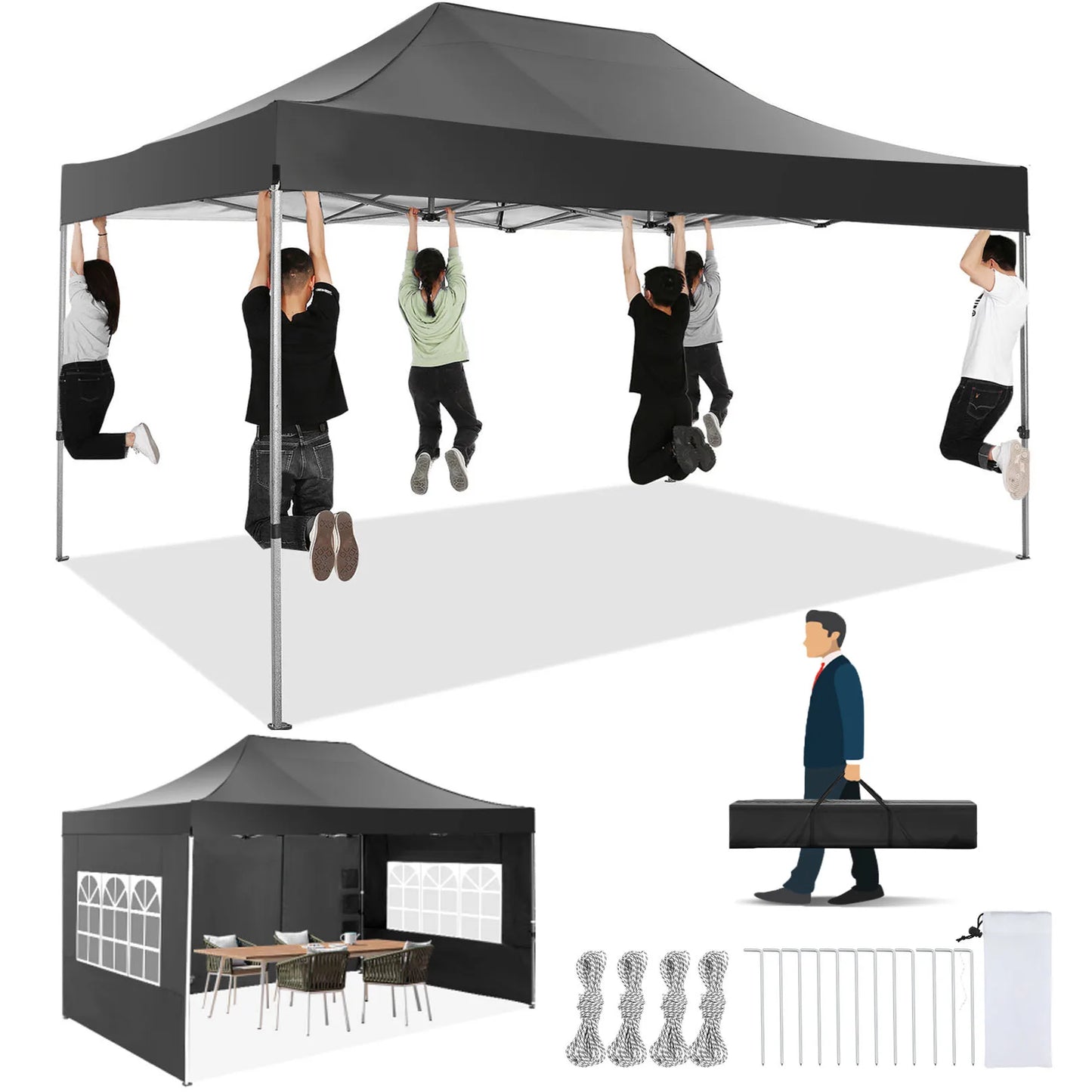 COBIZI All Season Pop Up Canopy Tent With 4 Sidewalls