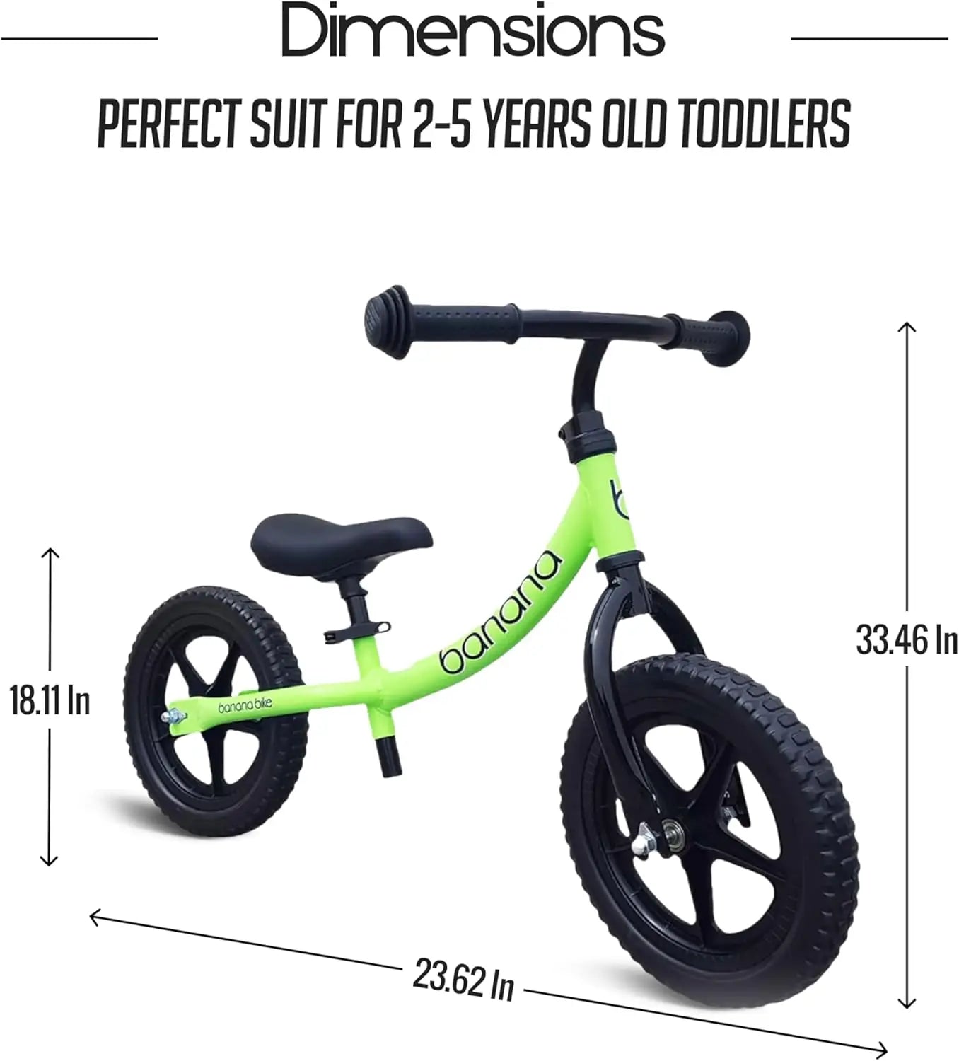 Balance Bike - Lightweight Toddler Bike - No Pedal with Adjustable Handlebar and Seat - Durable Aluminum -Equipped with EVA Tire