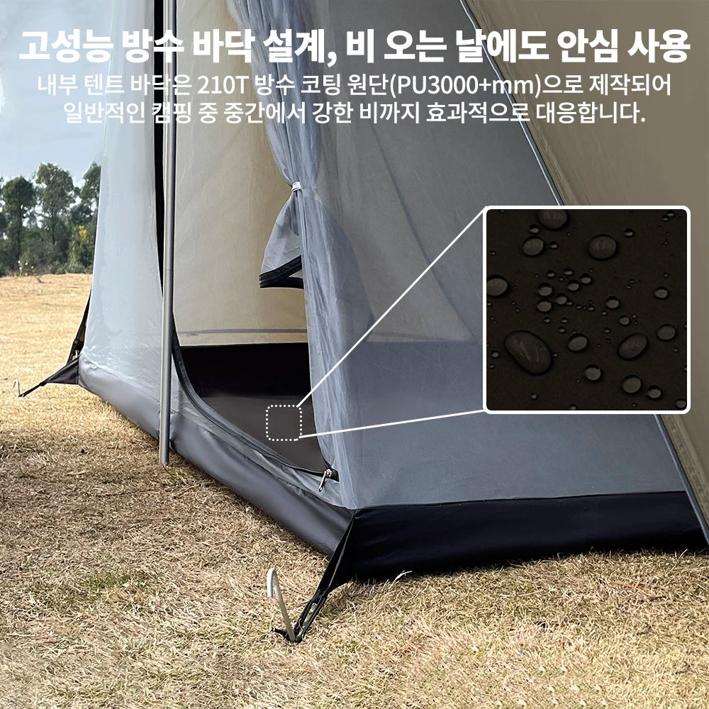 4 Season Camping Hot Tent with Stove Jack Waterproof Tipi Teepee Tent for 2 3 4 Person Winter Fishing Hiking Survival Bushcraft