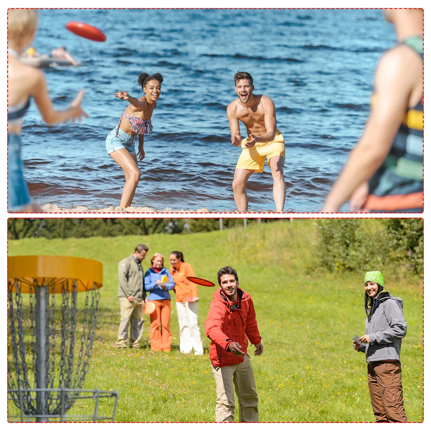 9 Inch Flying Disc, 10 Pack Outdoor Playing Training Colorful Flying Disk Set for Beach Lawn Park Camping Game