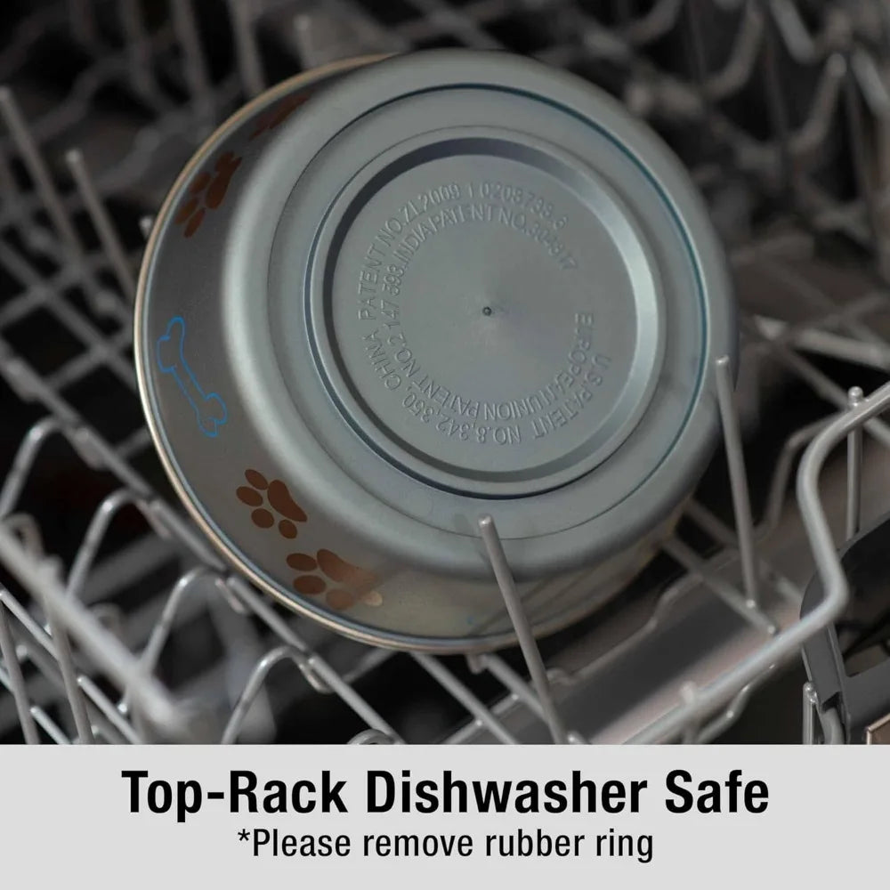 Bella Dog Bowls- Stainless Steel Dog & Cat Bowls - Spill Proof Dog Food Bowl, Cat Bowl, Puppy Essentials & Pet Supplies Great f