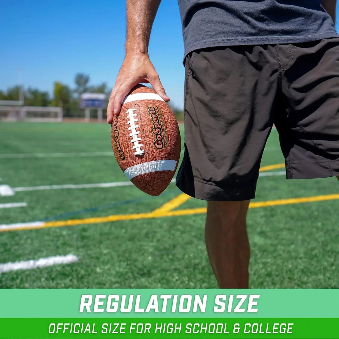 Combine Football 6 Pack - Regulation Size for High School and College - Official Composite Leather Balls