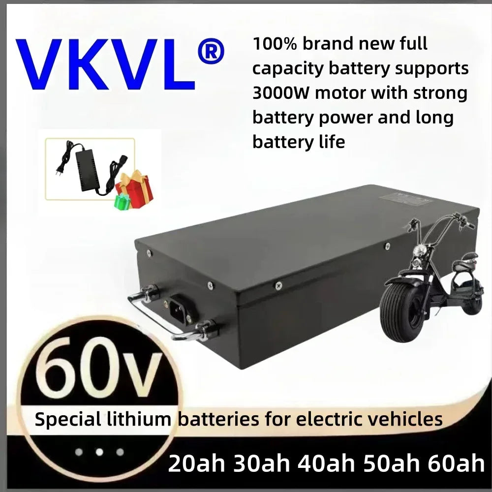 Air fast transportation 60V New Full Capacity Power 18650 Lithium Battery 20ah-100ah Lithium Battery Pack Suitable for 250-2000W