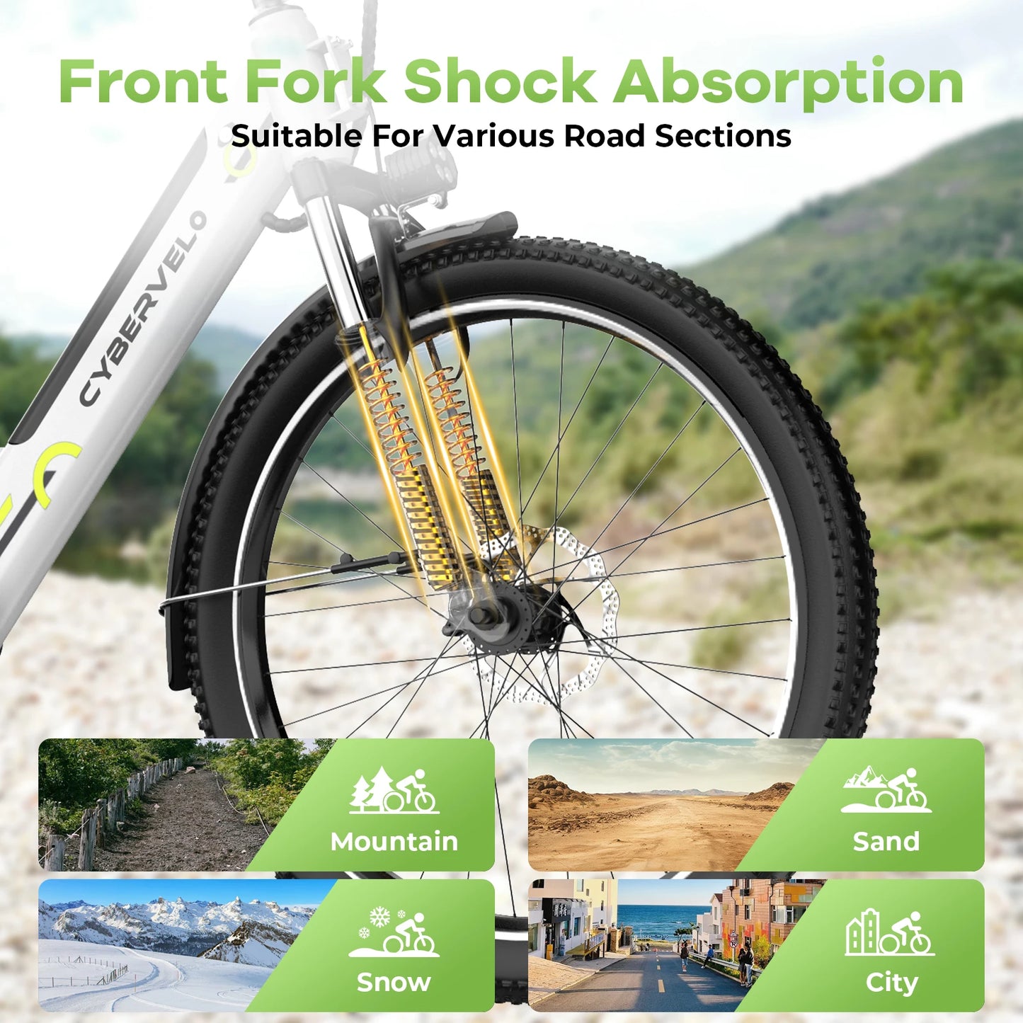 1000W Peak 26" Step-Thru Electric Bike, 48V Detachable Battery, 7-Speed Adult Urban Commuter Ebike EK2