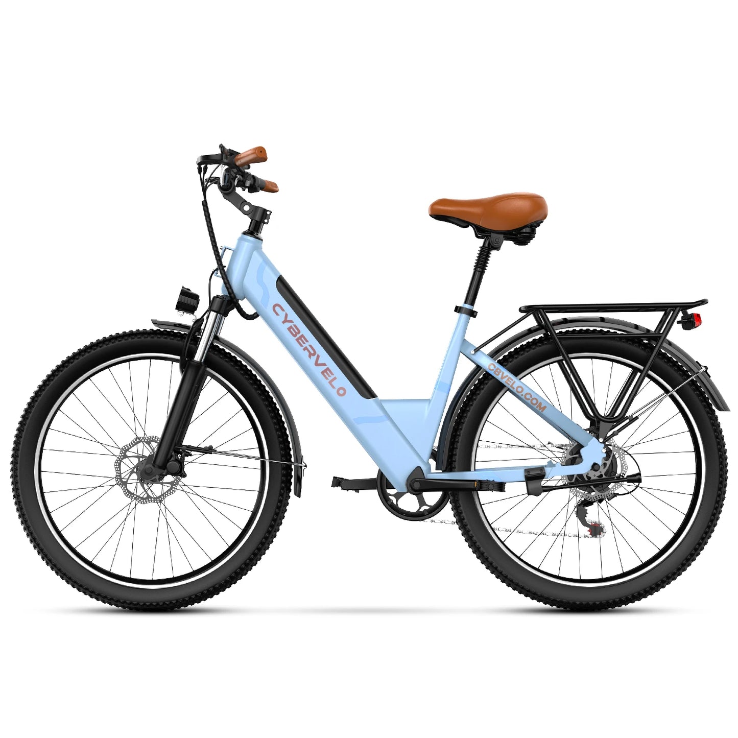 1000W Peak 26" Step-Thru Electric Bike, 48V Detachable Battery, 7-Speed Adult Urban Commuter Ebike EK2
