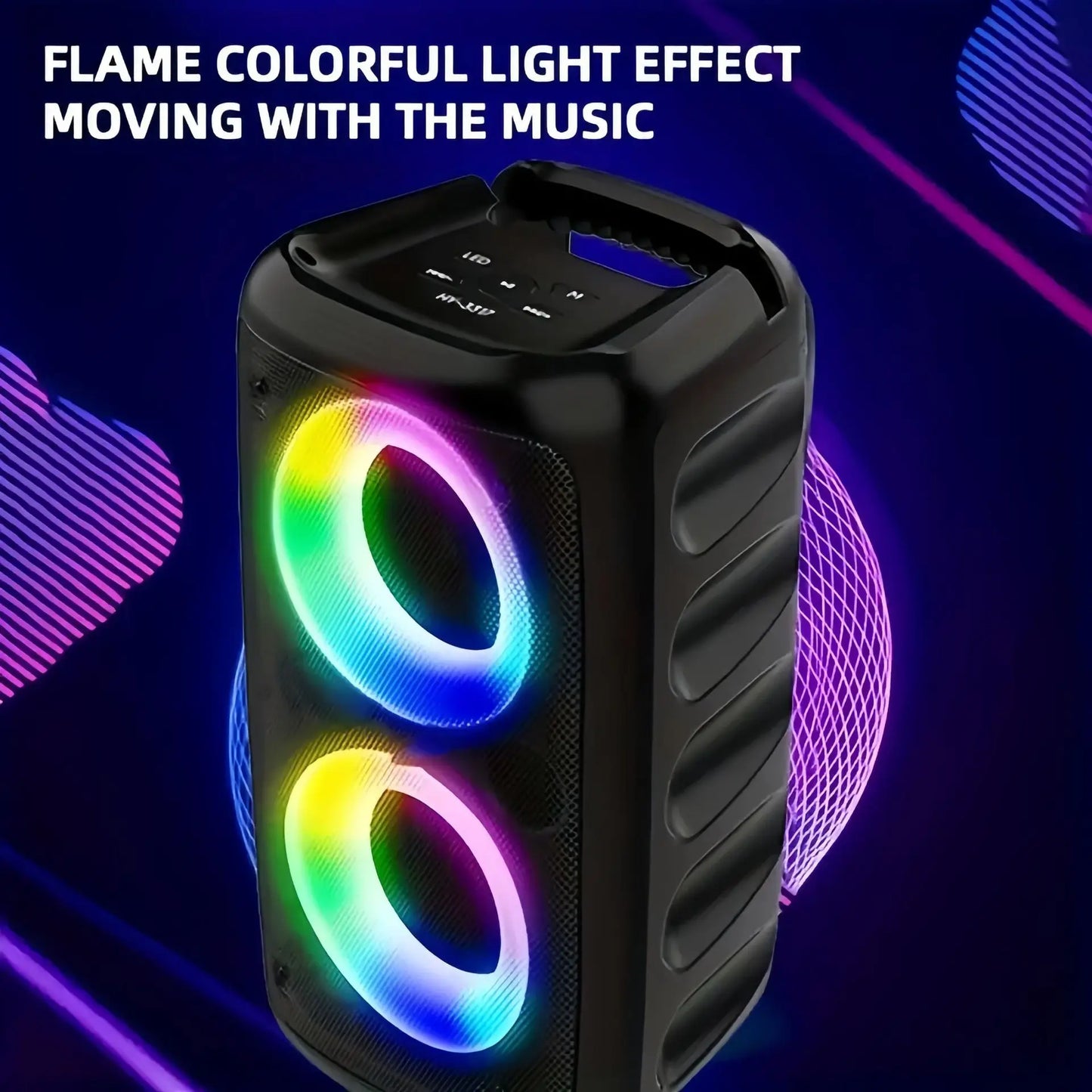 Karaoke Radio FM Bluetooth Speaker Portable Wireless With Microphone Lamp Machine Caixa De Som Sound Box Music Subwoofer LED TWS