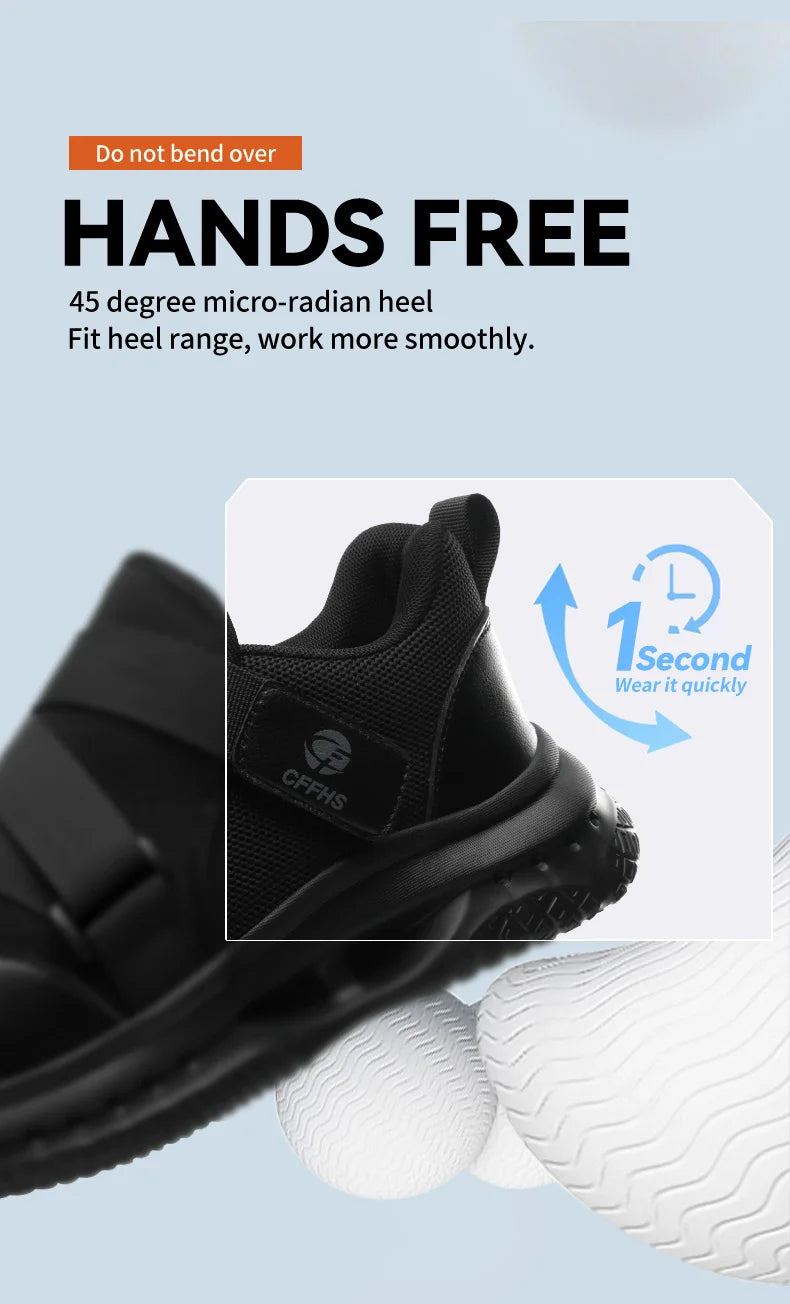Velcro-Fastened Men's Breathable Casual Work Safety Shoes with Impact and Puncture Resistance