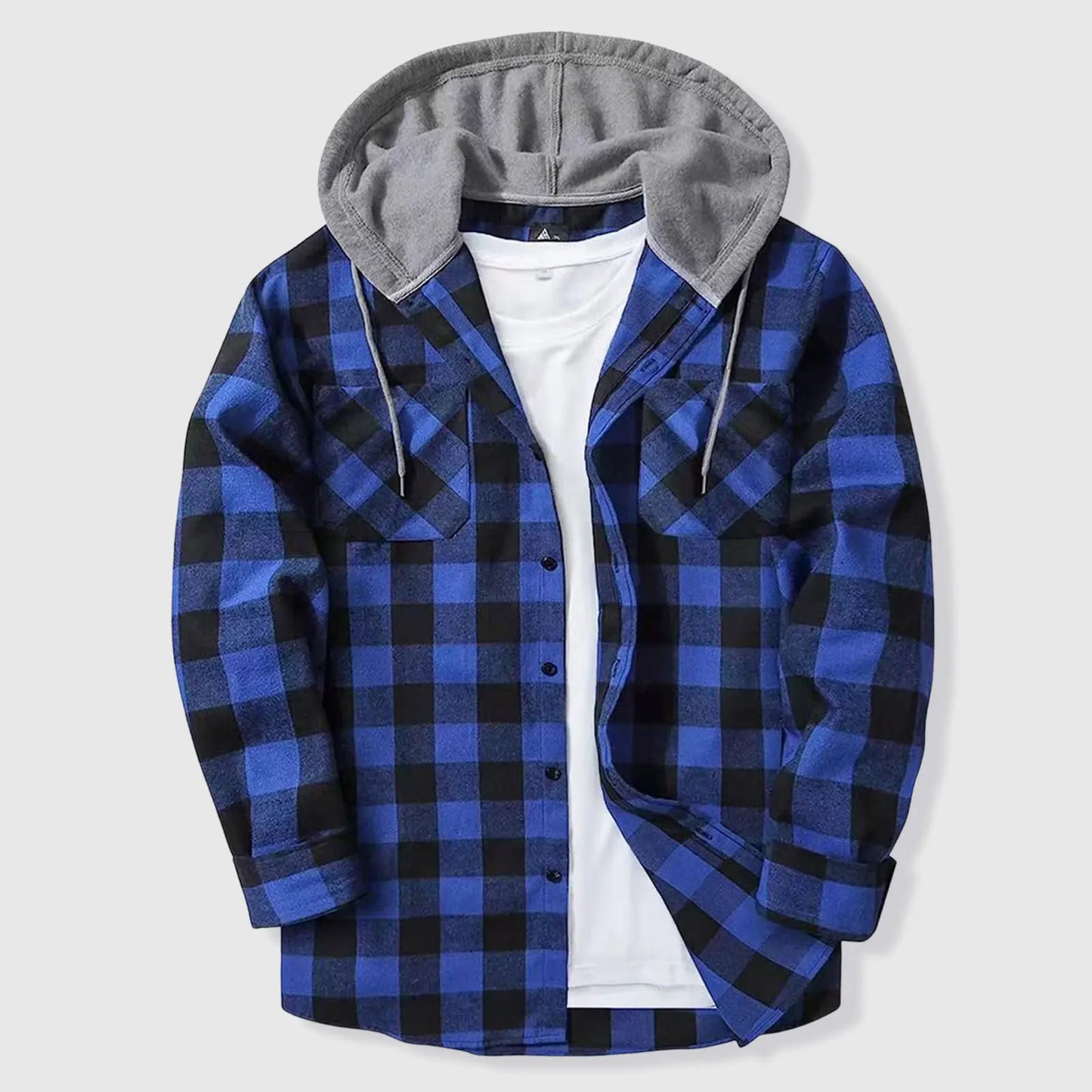 Mens Body Romper Men's Button Plaid Hooded Casual Shirt With Double Pockets And Drawstring Mens Lightweight Short Sleeve Shirts