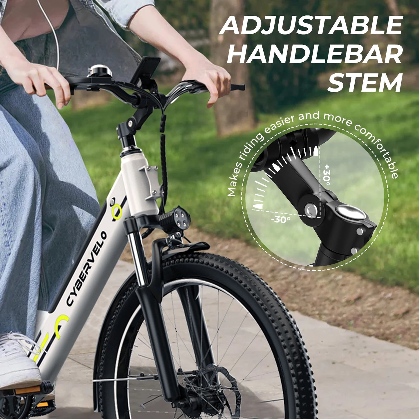 1000W Peak 26" Step-Thru Electric Bike, 48V Detachable Battery, 7-Speed Adult Urban Commuter Ebike EK2