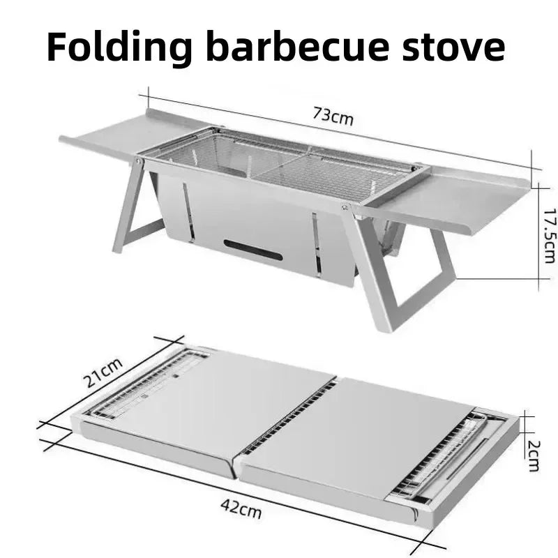 Stainless Steel Barbecue Stove Outdoor Charcoal Folding Barbecue Rack Household Small  Folding Carbon Barbecue Skewer Stove  bbq