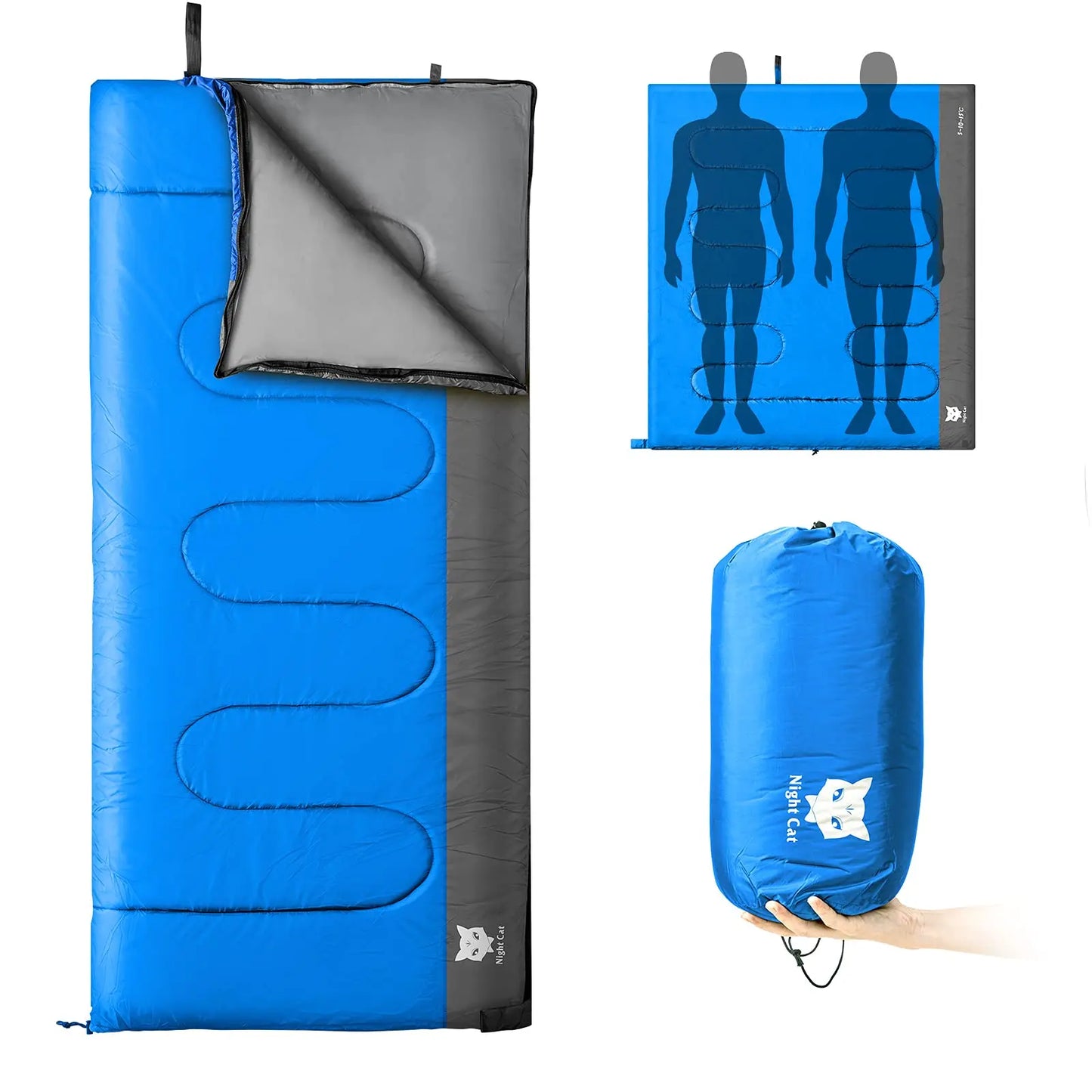 Night Cat Camping Sleeping Bag Lightweight For Travel
