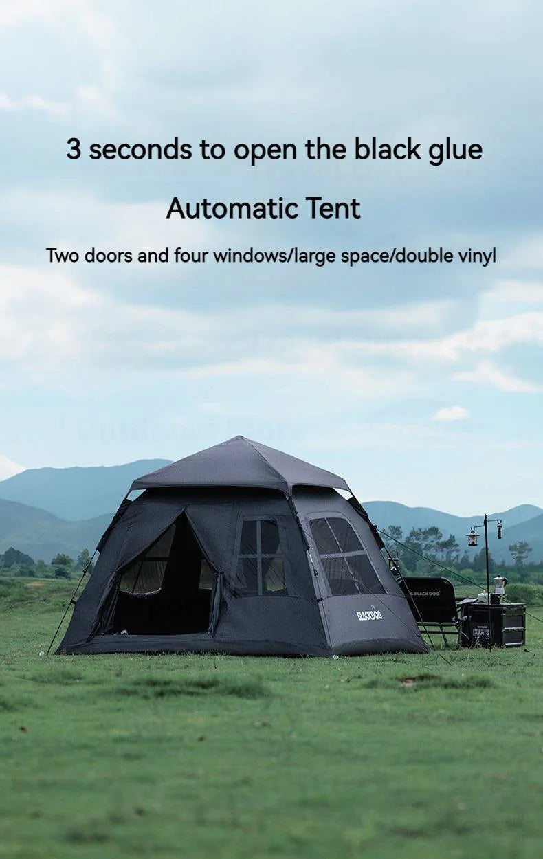 Naturehike BLACKDOG Camping One-touch Tent 3 ~ 4 People for Outdoor Travel Picnic Beach 150D Oxford Vinyl Tent Waterproof 2000mm