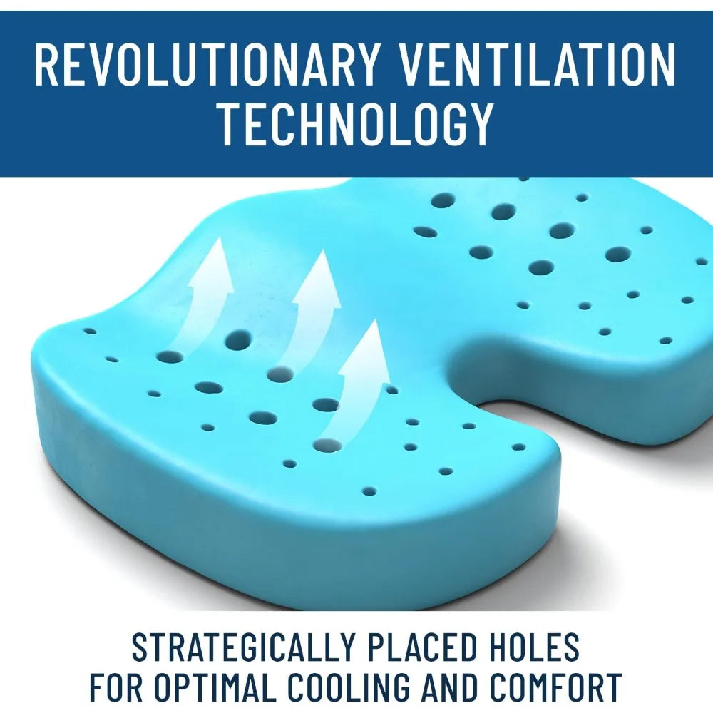 Comfort Doctor Recommended Memory Foam Seat Cushion for Office Chairs & Car Seat - Ergonomic Office Desk Accessories