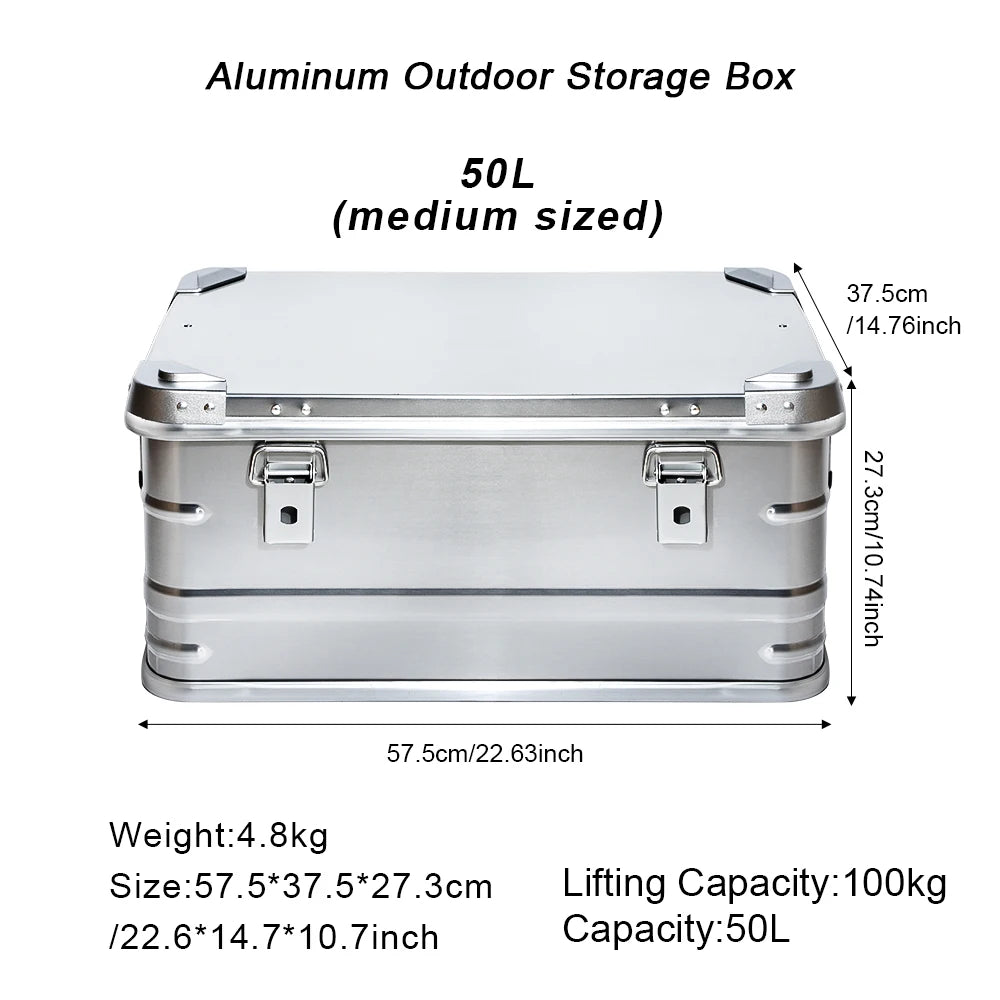 30-80L Camping Picnic Travel Aluminum Alloy Large Capacity Box Accessories Storage Bag Hiking Accessories Outdoor Storage