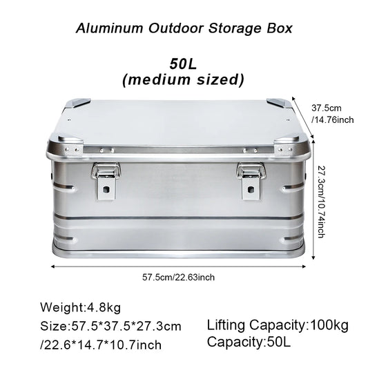30-80L Camping Picnic Travel Aluminum Alloy Large Capacity Box Accessories Storage Bag Hiking Accessories Outdoor Storage