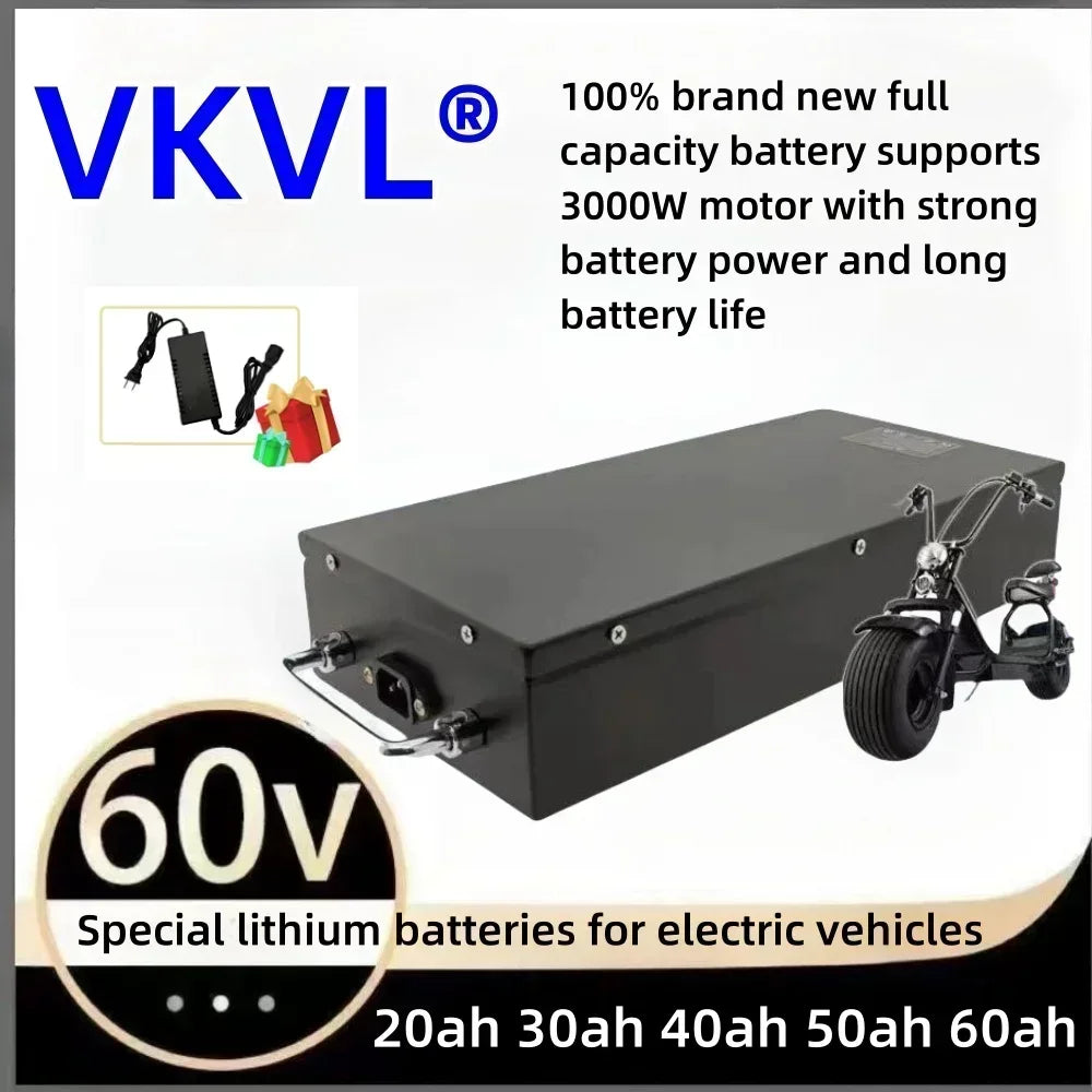 Air fast transportation 60V New Full Capacity Power 18650 Lithium Battery 20ah-100ah Lithium Battery Pack Suitable for 250-2000W