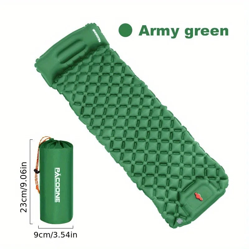 PACOONE Camping Press-type Inflatable Mattress Moisture Waterproof Outdoor Sleeping Pad Bed Beach Air Mat Tent Travel Cushion