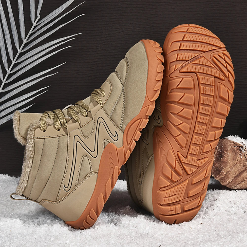 Winter Snow Boots Waterproof Barefoot Hiking Shoes Anti Slip Cold-Proof Trekking Shoes Minimalist Ankle Boots for Outdoor Travel