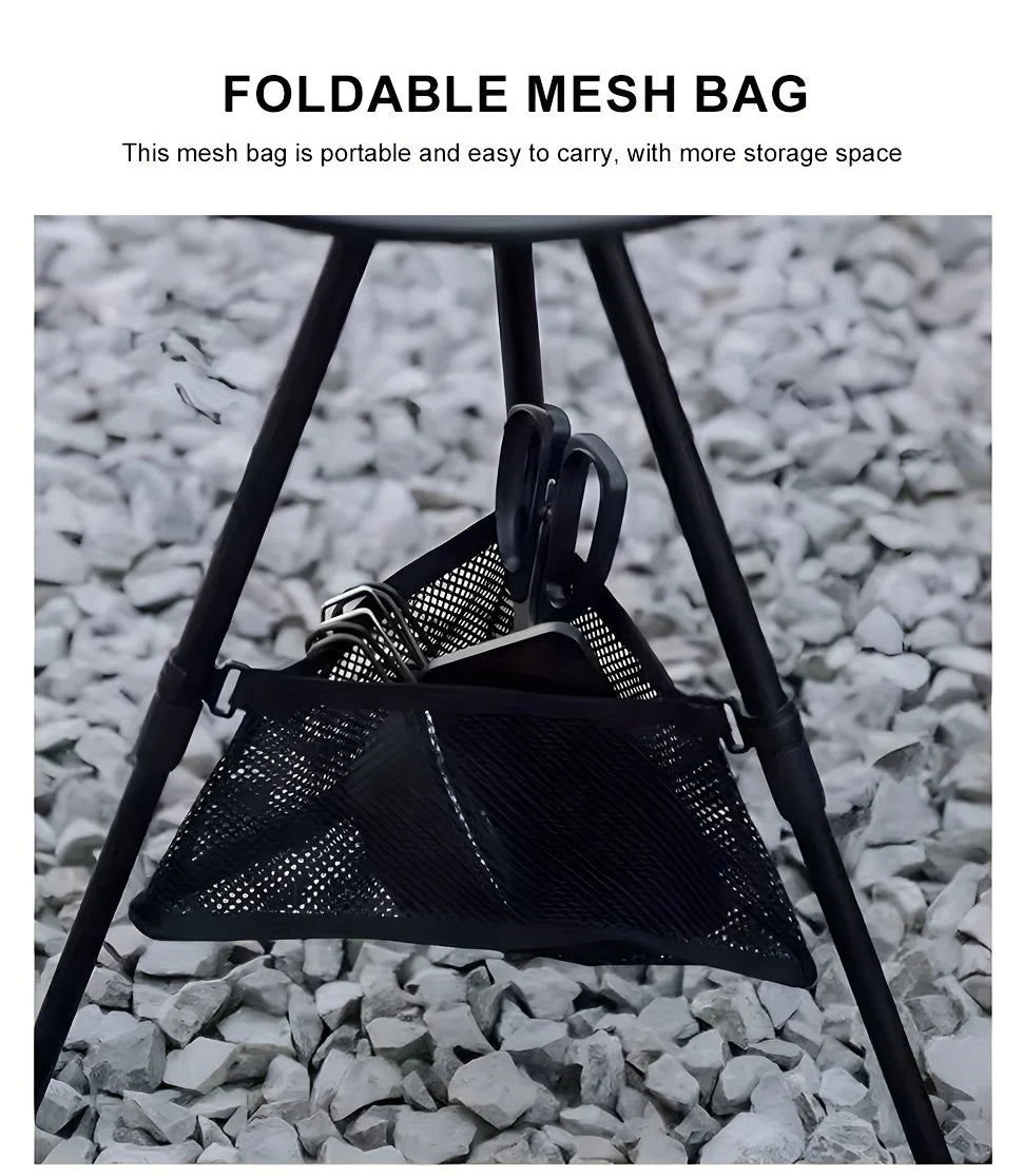 WESTTUNE 2 Pcs Set Camping Round Table with Mesh Bag Ultralight Portable Folding Adjustable Table for Picnic Indoor Outdoor