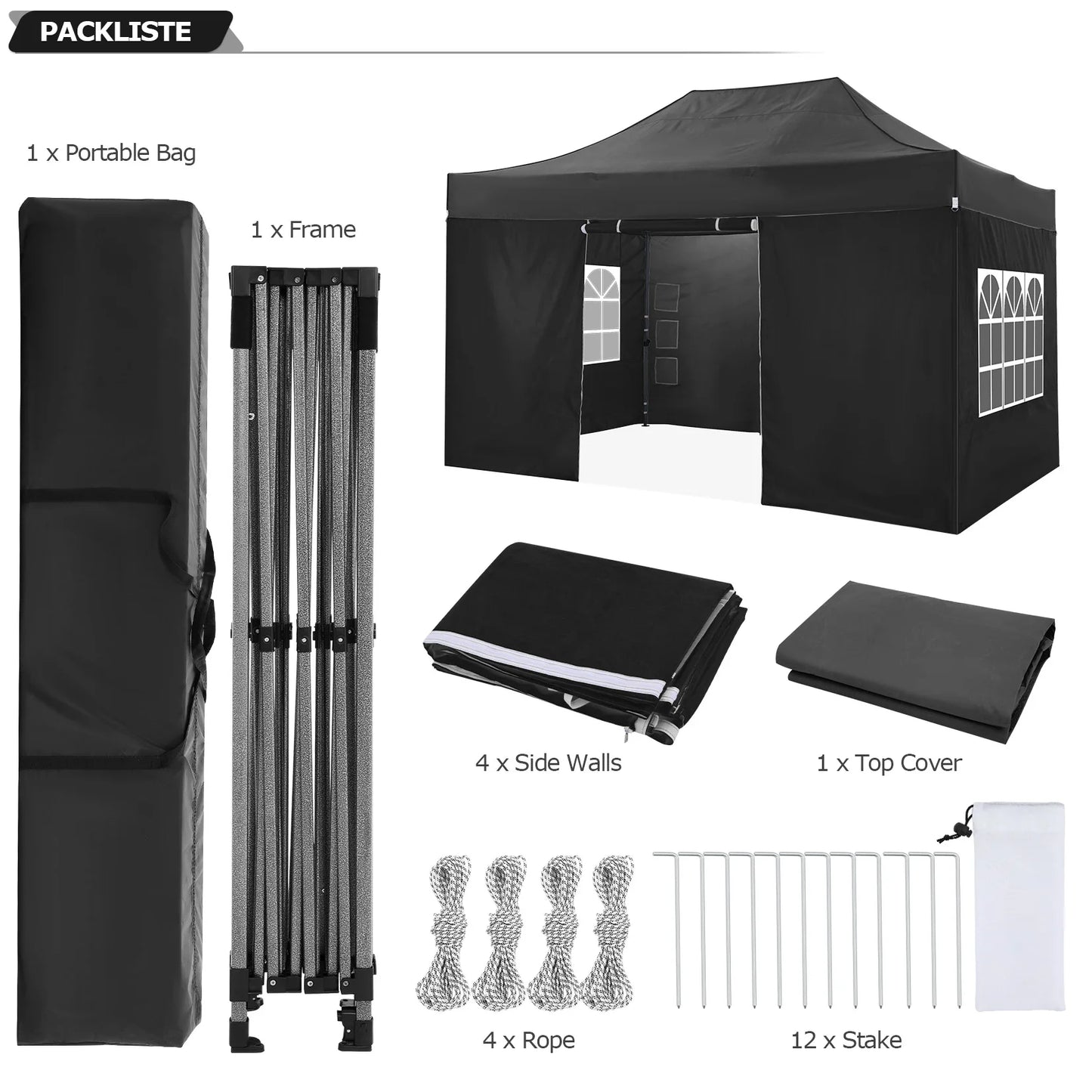 COBIZI All Season Pop Up Canopy Tent With 4 Sidewalls